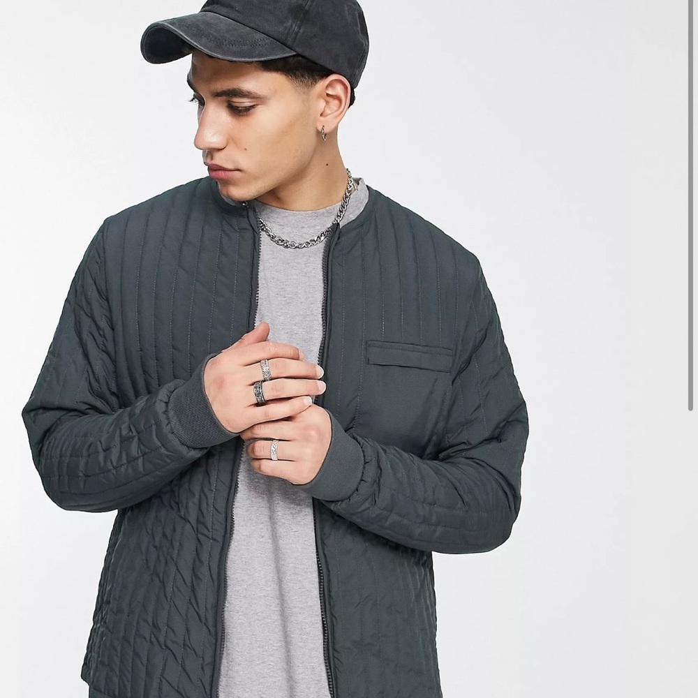 Rains Liner Jacket in Slate Grey